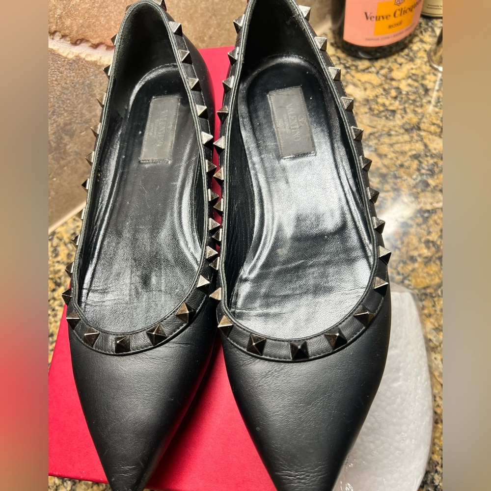 Black Valentino RockStud Women's Flats